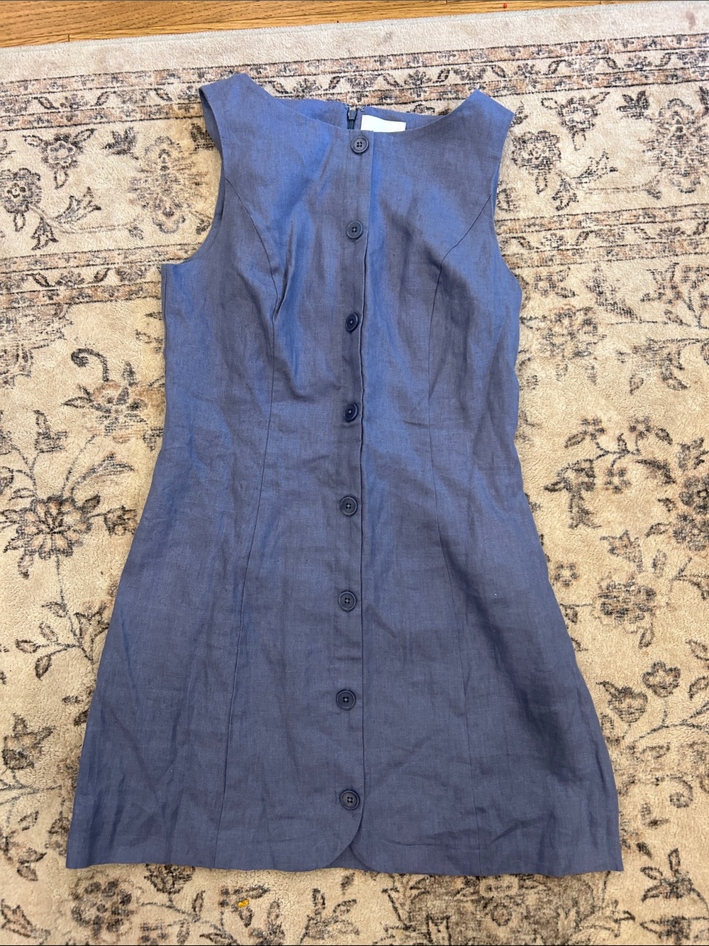 Reformation linen slate blue dress